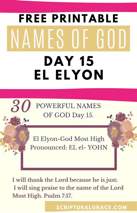 El Elyon-God Most High: Biblical Meaning And Praying The Names Of God ...