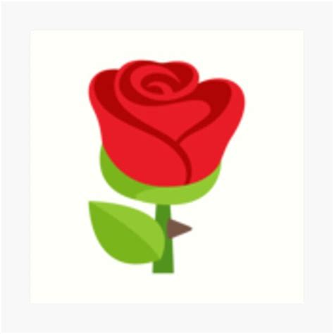 "Rose Emoji" Art Print for Sale by pearlyventricle | Redbubble