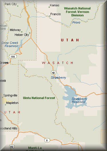 Wasatch County, Utah Map