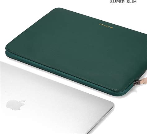 Laptop Sleeve 13'' Compatible for MacBook Pro & Air, PU Leather Waterp ...