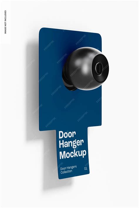 Premium PSD | Die cut door hanger mockup, side view