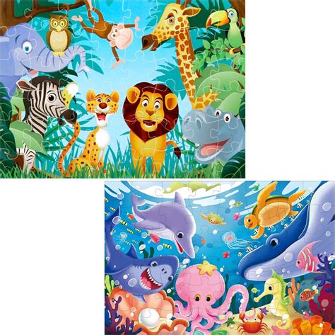 Amazon.com: Jumbo Floor Puzzle for Kids Animal Underwater Jigsaw Large Puzzles 48 Piece Ages 3-6 ...