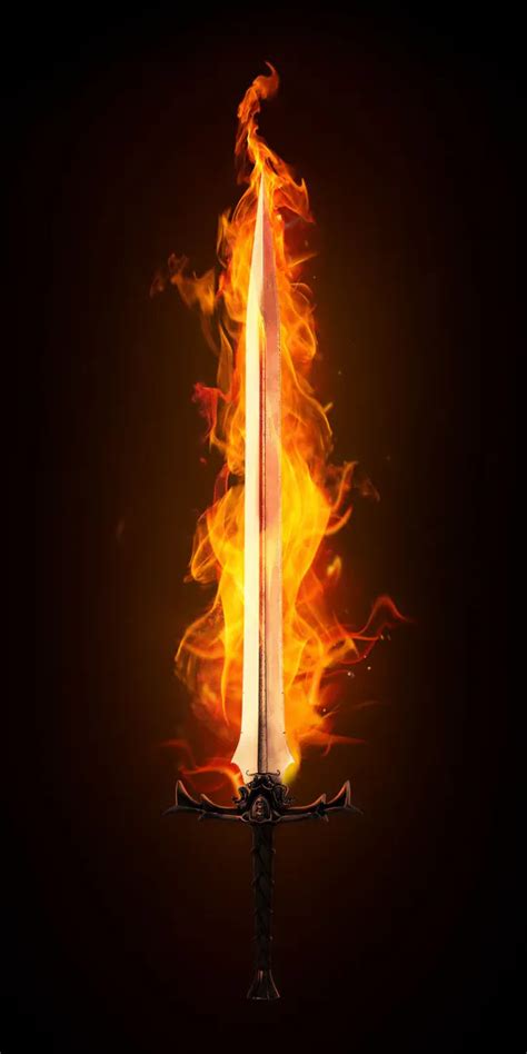 Fire sword, Weapon, Fire, Sword (1080x2340) - Desktop & Mobile Wallpaper