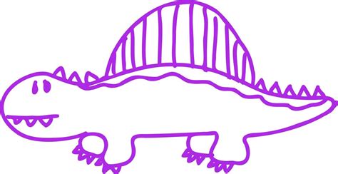 Dinosaur purple line drawing. 17182303 Vector Art at Vecteezy