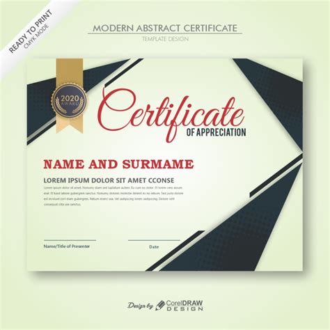 Download Modern Abstract Certificate Template Design | CorelDraw Design ...