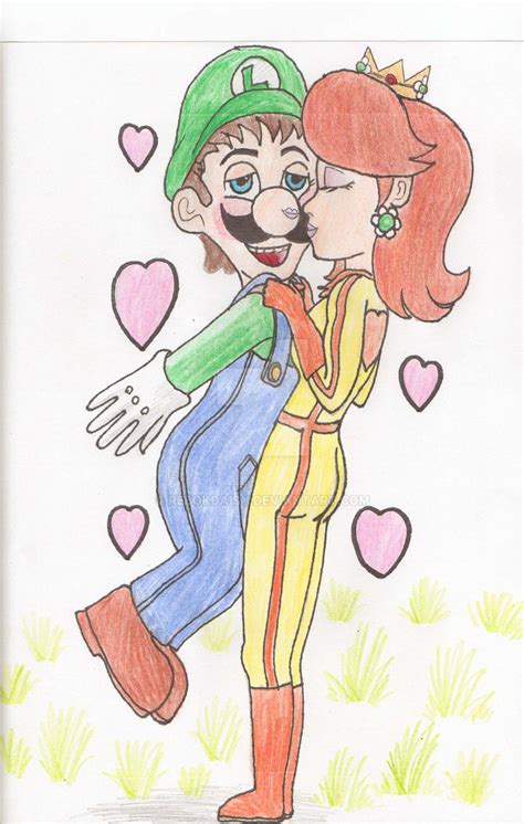 Daisy kissing Luigi by Rebokdaisy on DeviantArt