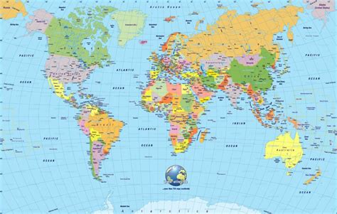 Free Large Printable World Map PDF with Countries - World Map with Countries