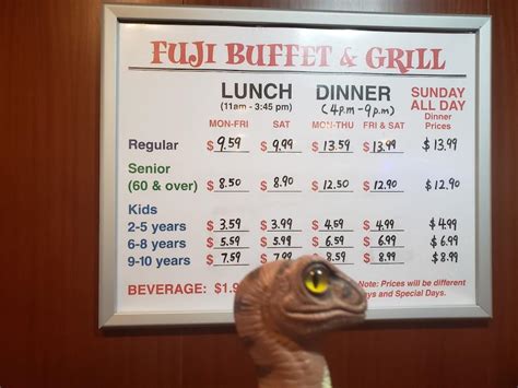 Menu at Fuji Buffet & Grill restaurant, Mentor