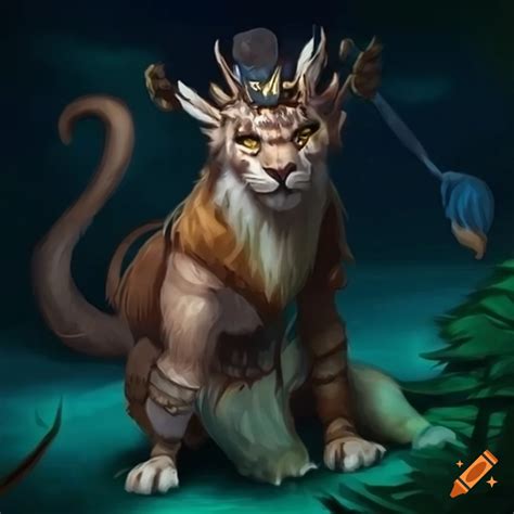 Art of a lion tabaxi druid on Craiyon