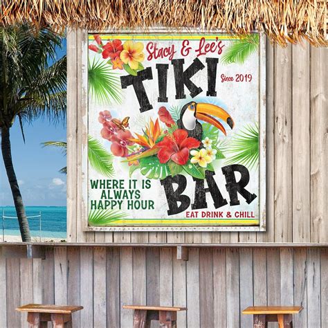 Tiki Bar Sign, Custom Tiki Bar Sign, Bar Sign, Backyard Bar and Grill ...