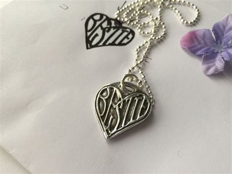 bestie heart pendant, bff necklace, Sterling heart, bestie necklace ...