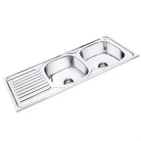 Stainless Steel Kitchen Sink - Double Bowl Sink With Drainboard Manufacturer from Delhi