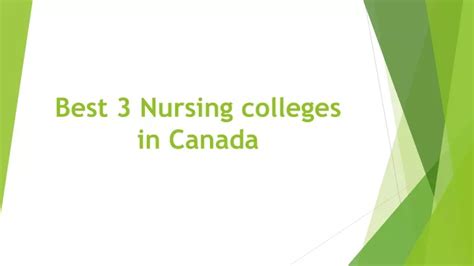 PPT - Best 3 Nursing colleges in Canada PowerPoint Presentation, free ...