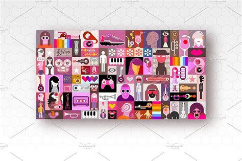 Pop Art Collage vector illustration – MasterBundles