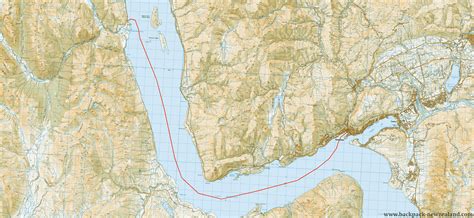 Lake Wakatipu crossing Map, : Topo Maps of New Zealand Tracks. Topographical NZ.