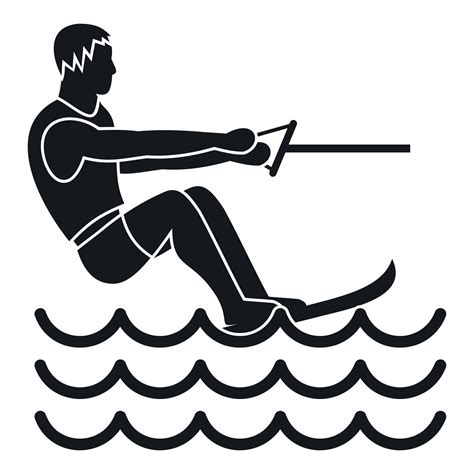 Water skiing man icon, simple style 15015587 Vector Art at Vecteezy