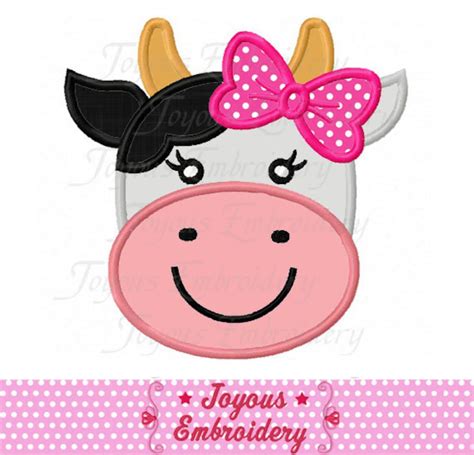 Cow Applique Machine Embroidery Designgirl Cow - Etsy