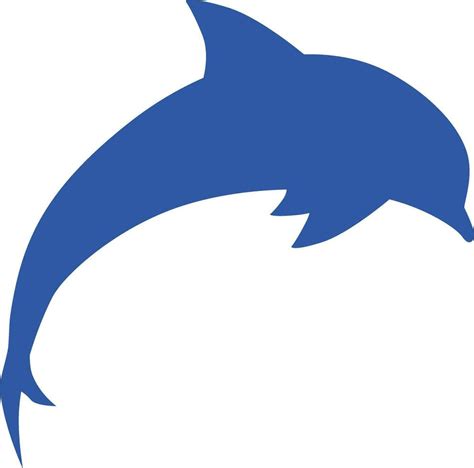 Isolated blue Dolphin in jumping pose. 24837091 Vector Art at Vecteezy