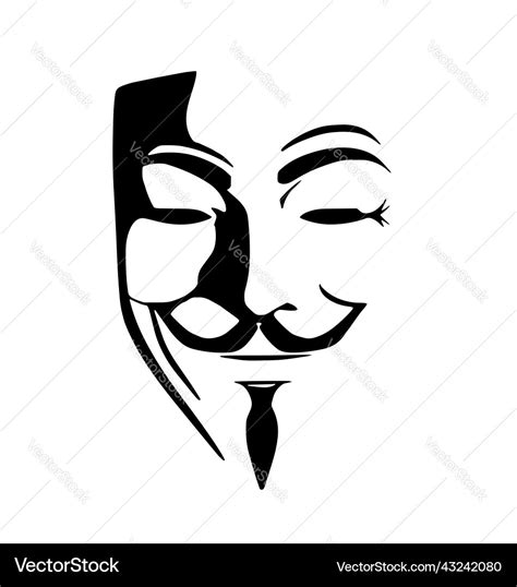 Classic guy fawkes anonymous mask Royalty Free Vector Image