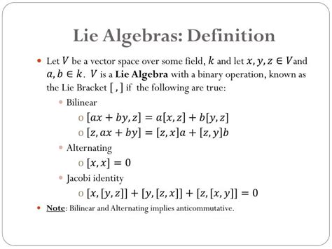 PPT - Lie Algebras PowerPoint Presentation - ID:2709601