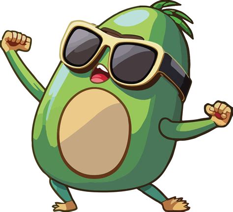 Happy avocado emoji wearing sunglasses 18769474 Vector Art at Vecteezy