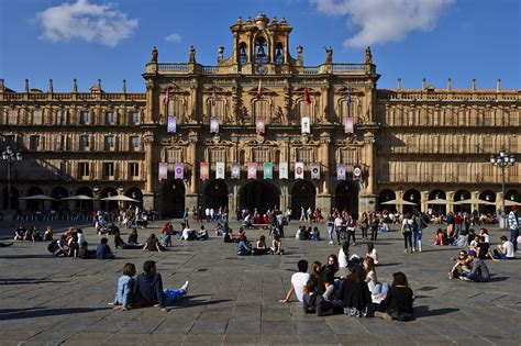 Town Square In Salamanca Spain - Plaza Mayor Main Square In Salamanca Spain Poster Pixers We ...