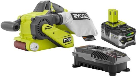 Ryobi 18-Volt ONE+ Cordless Lithium-Ion Belt Sander Battery Charger Kit ...