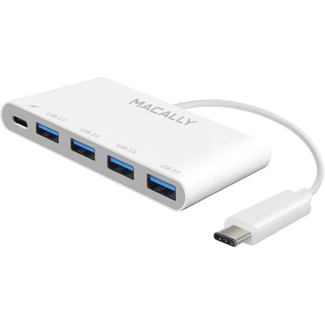 Macally 4-Port USB 3.0 Hub with USB Type-C Charging Port