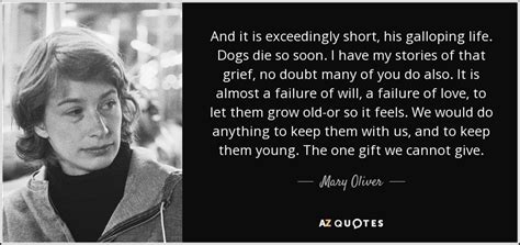 Mary Oliver quote: And it is exceedingly short, his galloping life ...