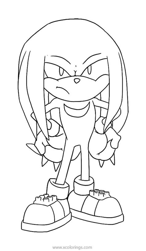 Cute Knuckles The Echidna Coloring Pages - XColorings.com