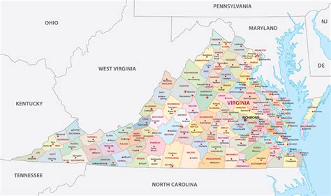 Virginia Counties Map | Mappr