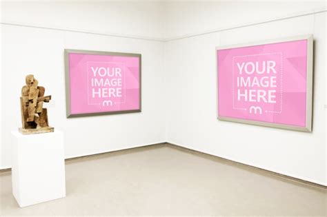 2 Images in Art Gallery Mockup - Mediamodifier