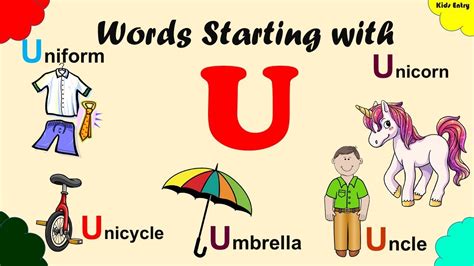 Words Starting With Letter U |Words Beginning with U| Words that starts with U - Kids Entry ...