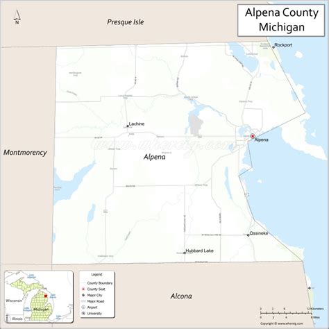 Alpena County Map, Michigan - Where is Located, Cities, Population ...