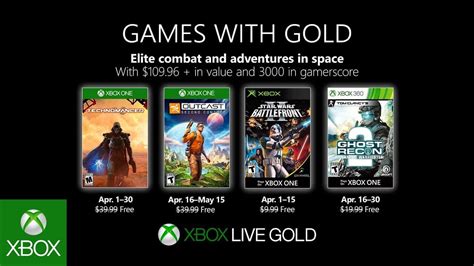 Xbox Games With Gold titles have Been Announced For April