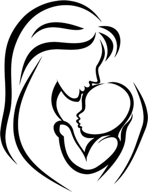 Download Mother Infant Child Clip Art - Mom Holding Baby Drawing PNG Image with No Background ...