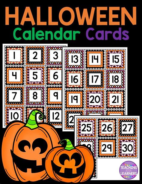 Halloween October Calendar Cards | Halloween calendar, October calendar, Calendar