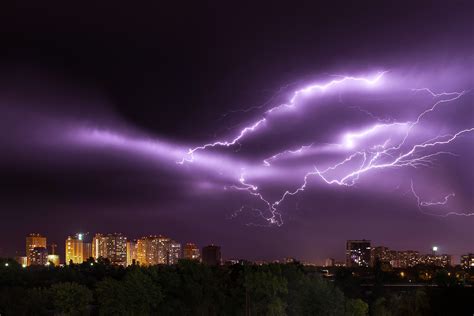 Purple Lightning at Night · Free Stock Photo