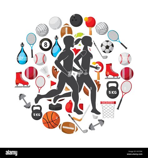 sports related icons over white background. colorful design. vector ...