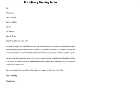 Warning Letter Template Format Sample Example In Pdf - vrogue.co