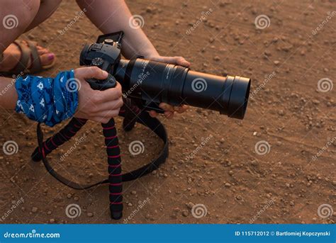 Camera Operator Preparing Dslr Camera Stock Photo - Image of camera ...