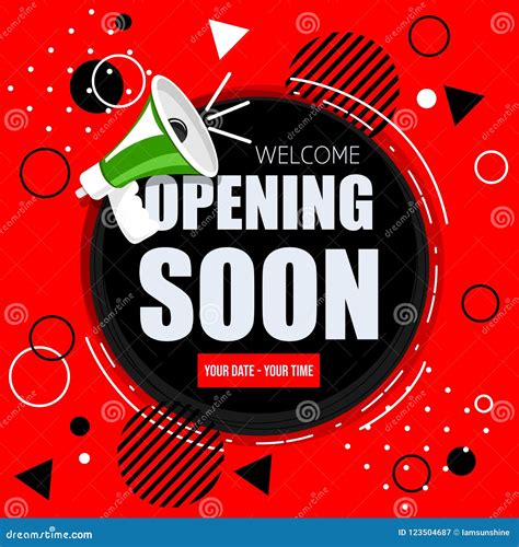 Opening soon banner stock vector. Illustration of welcome - 123504687