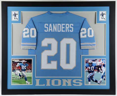 Barry Sanders 35x43 Custom Framed Jersey Display | Pristine Auction