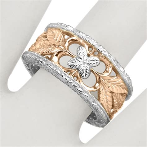 Anzor Jewelry - 14k Two-Tone Gold Filigree Ring