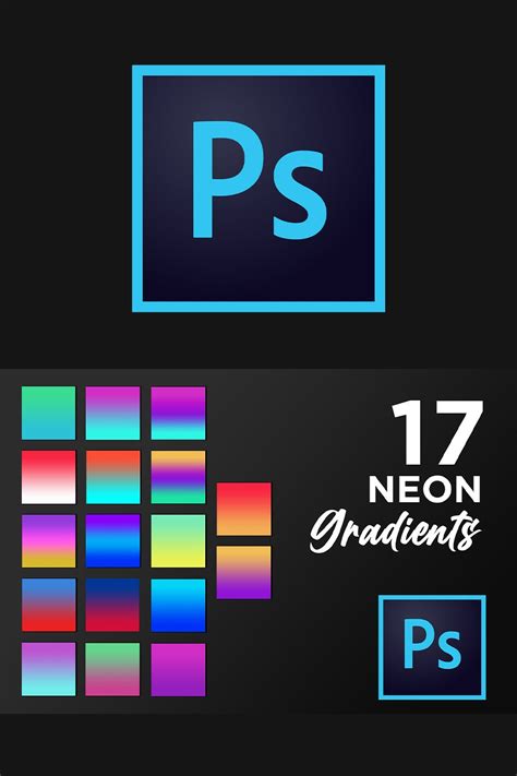 Adobe Photoshop neon gradient pack GRD gradients