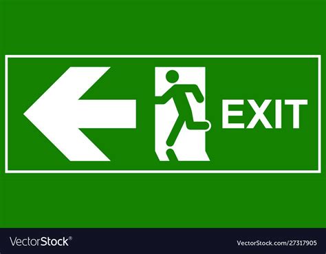 Emergency exit sign man running out fire exit Vector Image