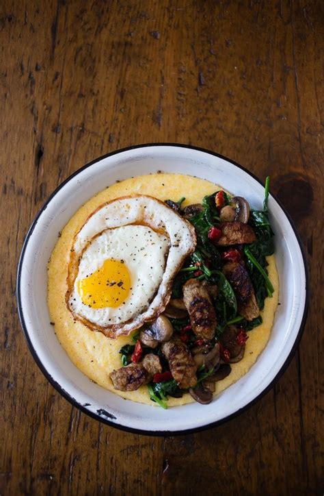 Cheesy Polenta Sausage Breakfast Bowl | Breakfast bowls, Green bean ...