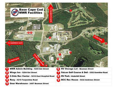 MWR Facilities Map | USCG Base Cape Cod MWR