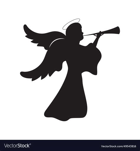 Angel silhouette icon Royalty Free Vector Image