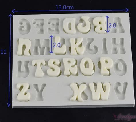 Uppercase letter A-Z silicone mold for fondant candy chocolate DIY cake LS10058 - Silicone Molds ...